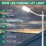 LFD Lighting 300W White LED Parking Lot Light-42,000 Lumens-AC 100~277V-Slip Fitter Mount-1000W Metal Halide Equivalent-5000K-DLC UL Listed