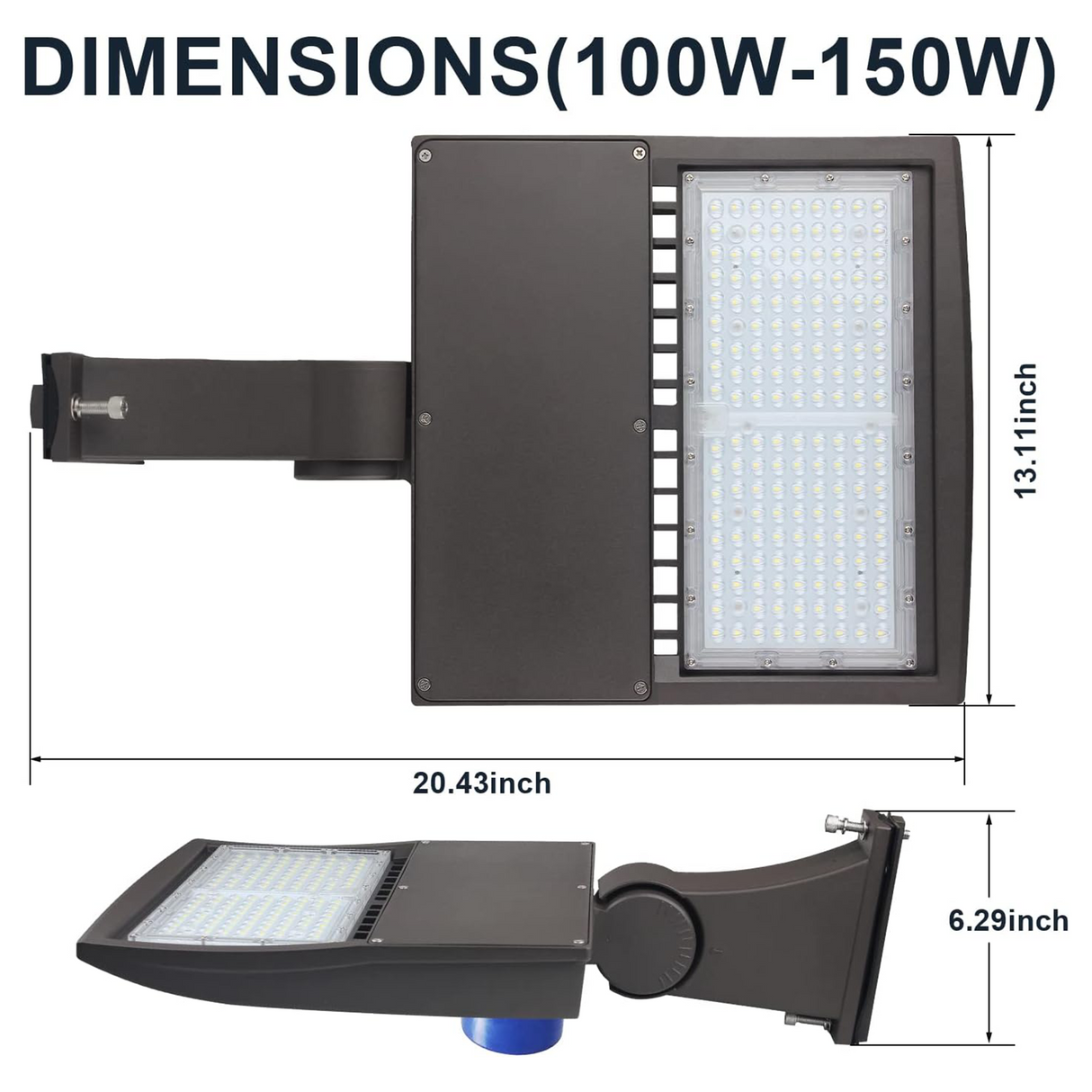 LFD Lighting 100W LED Shoebox Light-LED Parking Lot Light-With Dusk to Dawn Photocell-14,000 Lumens-CCT 5000K-UL+DLC 5.1