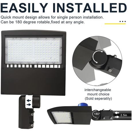 LFD Lighting 100W LED Shoebox Light-LED Parking Lot Light-With Dusk to Dawn Photocell-14,000 Lumens-CCT 5000K-UL+DLC 5.1