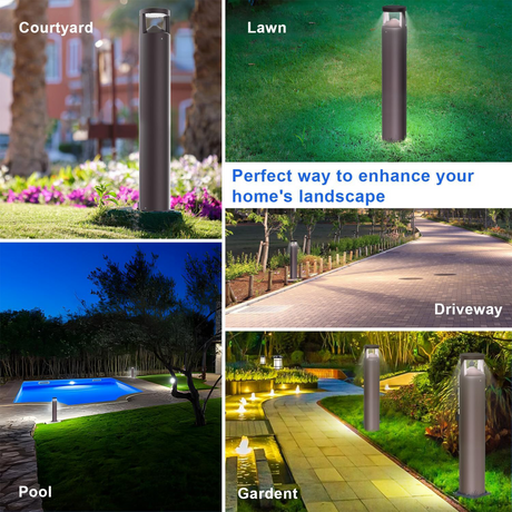 LFD Lighting 42inch 24W LED Bollard Light-3CCT 3000K/4000K/5000K Tunable-AC 120-277V-Brownz Color-UL& DLC Listed