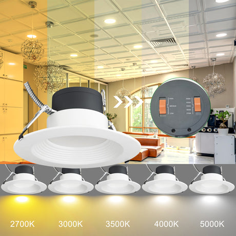 LFD Lighting 8 inch 17/24/30W Commercial Recessed Downlight-5CCT 2700K/3000K/3500K/4000K/5000K Selectable-0~10V Dimmable