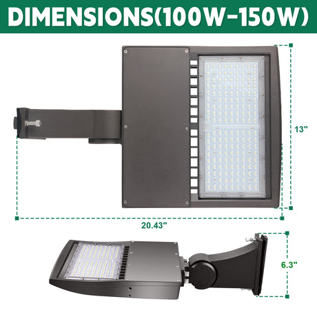 LFD Lighting 100W LED Pole Light-14000 Lumens-AC 100~277V-CCT 5000K-250W MH Equivalent-UL+DLC 5.1