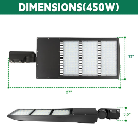 LFD Lighting 450W LED Pole Light-Parking Lot Light-63,000 Lumens-High Voltage 277~480V-CCT 5000K