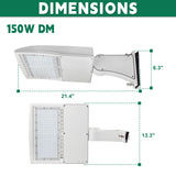 LFD Lighting 150W White Housing LED Parking Lot Light-140 LM/W-AC 100~277V-300W Metal Halide Equivalent-CCT 5000K-DLC 5.1+UL Listed