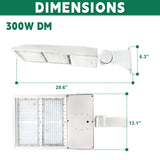 LFD Lighting 300W White LED Parking Lot Light-42,000 Lumens-AC 100~277V-Slip Fitter Mount-1000W Metal Halide Equivalent-5000K-DLC UL Listed