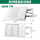 LFD Lighting 300W White LED Parking Lot Light-42,000 Lumens-AC 100~277V-Slip Fitter Mount-1000W Metal Halide Equivalent-5000K-DLC UL Listed