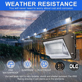 60W LED Wall Pack-Universal Photocell-7800 Lumens-175W Metal Halide Equivalent -CCT 5000K-DLC 5.1+ETL Listed