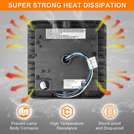LFD Lighting 40/60/80W Selectable-CCT 3500K/4000K/5000K Selectable Canopy Light For Parking Garage Lighting-Twist In Sensor-DLC Listed