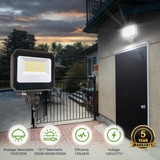 LFD Lighting 15/20/35W Wattage Selectable Led Flood Light-CCT 3000K/4000K/5000K-Slip Fitter Mount/Yoke Mount-DLC 5.1+UL-5 Years Warranty