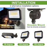 LFD Lighting 15/20/35W Wattage Selectable Led Flood Light-CCT 3000K/4000K/5000K-Slip Fitter Mount/Yoke Mount-DLC 5.1+UL-5 Years Warranty