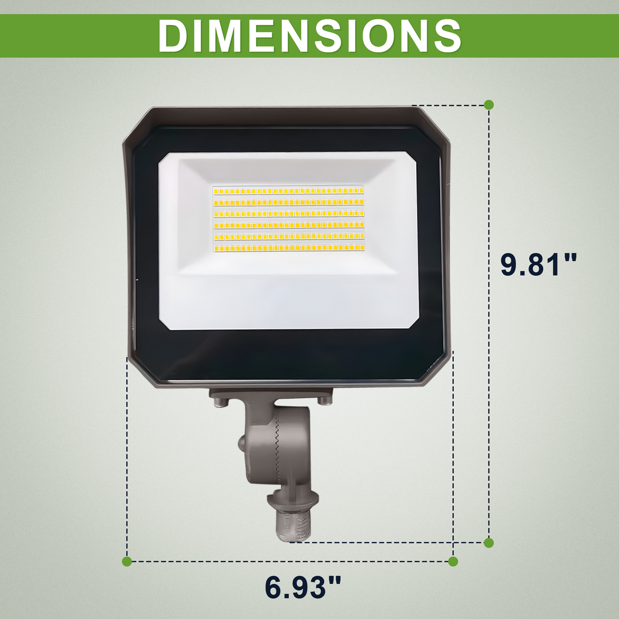 LFD Lighting 15/20/35W Wattage Selectable Led Flood Light-CCT 3000K/4000K/5000K-Slip Fitter Mount/Yoke Mount-DLC 5.1+UL-5 Years Warranty