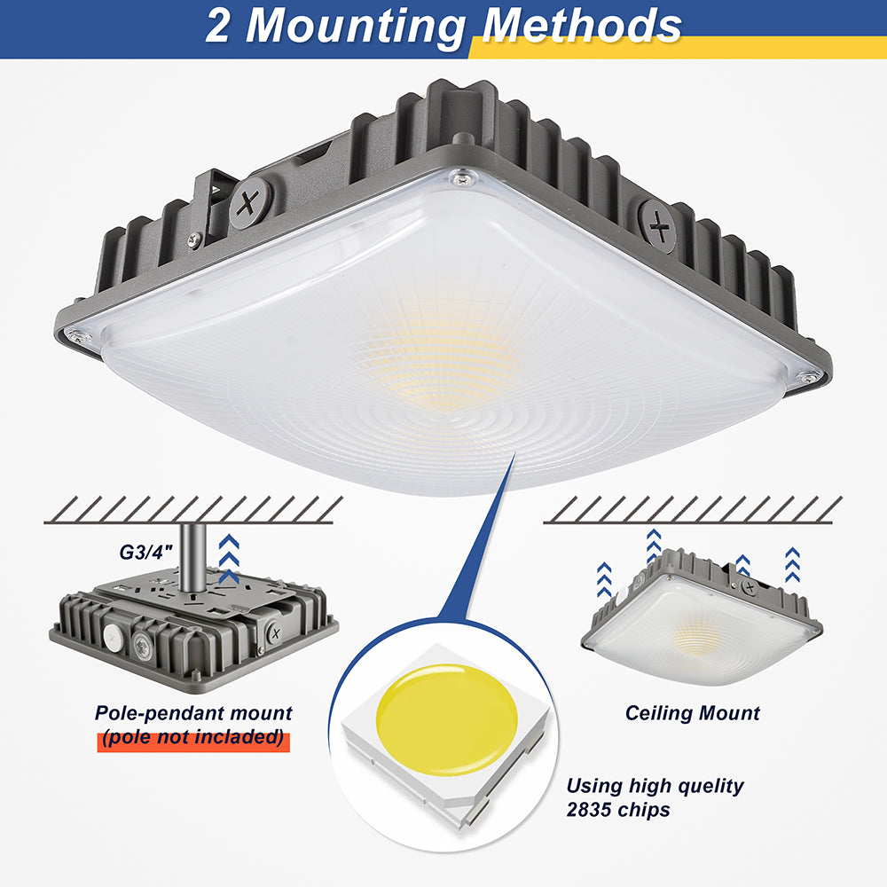 30W/45W/70W-LED Parking Garage Canopy Light-Selectable CCT & Wattage