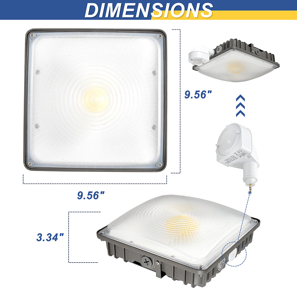 30W/45W/70W-LED Parking Garage Canopy Light-Selectable CCT & Wattage