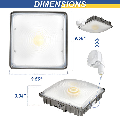 30W/45W/70W-LED Parking Garage Canopy Light-Selectable CCT & Wattage