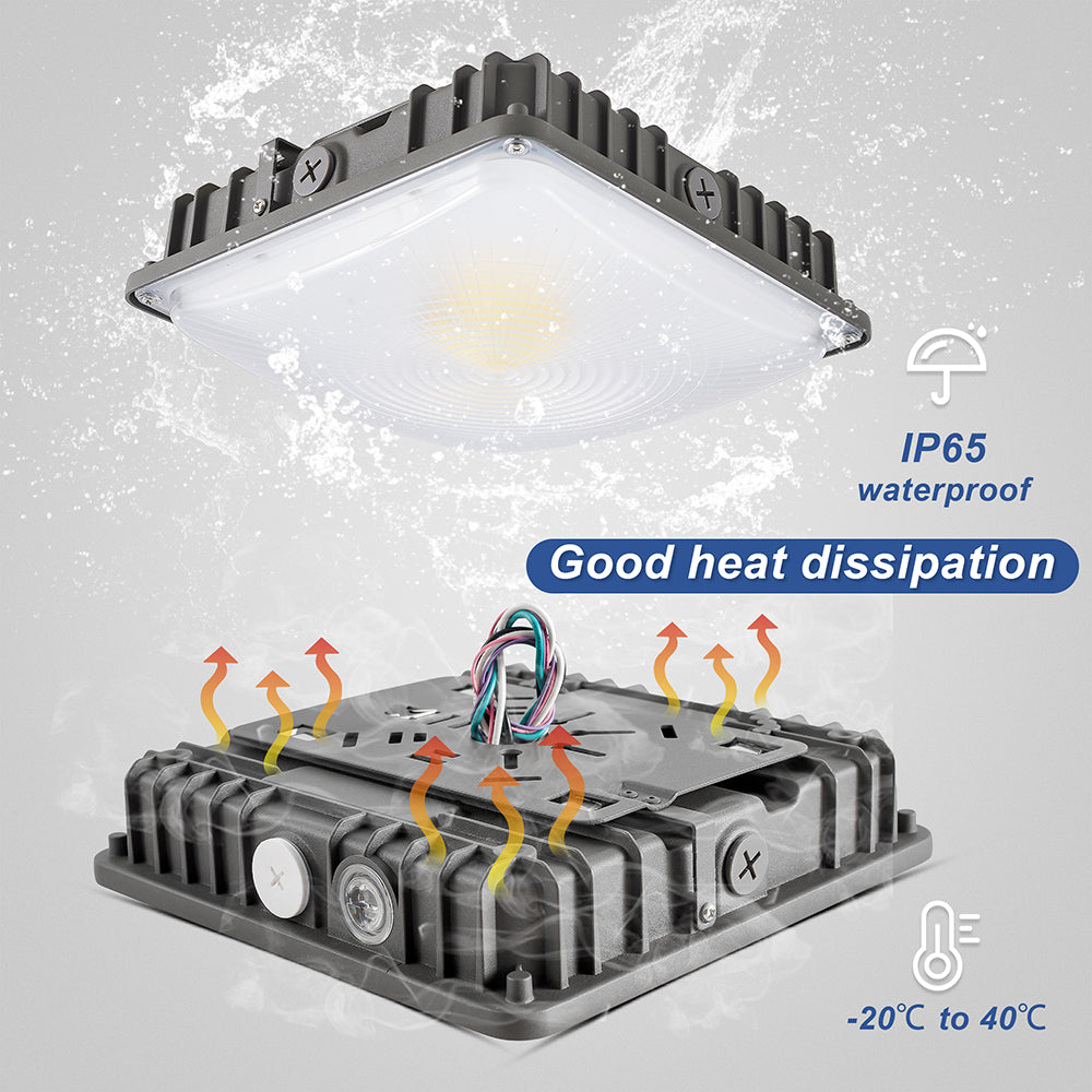 30W/45W/70W-LED Parking Garage Canopy Light-Selectable CCT & Wattage