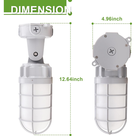 LFD Lighting 21W Vapor Tight-LED Jelly Jar Light-2562 Lumens Ceiling Mount 5000K-UL cUL Certified