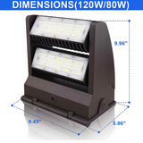 LFD Lighting 120W Rotatable Led Wall Pack Light-15,600 Lumens-250W Metal Halide Equivalent-CCT 5000K-DLC +UL Listed