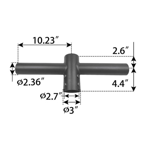 Tenon Adapter, Pole Tenon Spoke Twin Bracket 180 Degree Arms, LED Street Light, Shoebox Parking Light, Parking Lot Pole Bracket