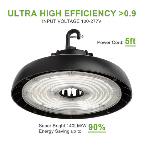 LFD Lighting 200W UFO LED High Bay-28,000 Lumens-400W MH Equivalent-CCT 5000K-For Warehouse Lighting