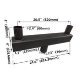 Tenon Adapter, Twin Square Straight Bull Horn for 2 fixtures, LED Street Light, Shoebox Parking Light, Parking Lot Pole Bracket