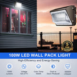 100W LED Wall Pack-Universal Photocell-13,000 Lumens-320W Metal Halide Equivalent -CCT 5000K