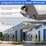 100W LED Wall Pack-Universal Photocell-13,000 Lumens-320W Metal Halide Equivalent -CCT 5000K